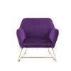 Velvet Accent Chair with Full Foam Seat and Metal Base for Living Room - 3 of 4