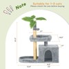 Modern Multicoloured 600 GSM Soft Plush Cat Tree Pet Tower with Scratching Post and Ball - 2 of 4