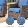 Belord 3PCS Outdoor Swivel Glider Chairs with Side Table, Patio Brown Wicker Swivel Chairs with 2-Layer Tempered Glass Top Rattan Side Table - 4 of 4