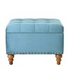 Syemin Ottomans and Benches Ottoman with Storage, Storage Ottoman Bench with Safety Hinge, Upholstered Entryway Bench, Blue, 23.23"*16.93"*16.73" - 2 of 4