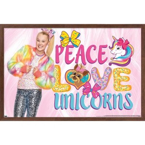 Trends International Jojo Siwa - Peace Love Unicorns Framed Wall Poster Prints - 1 of 4