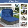 Patio Daybed Sunbed Set with Retractable Canopy & Wicker Conversation Furniture for Outdoor Lounging - 3 of 4