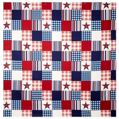 Patriotic Red, White, and Blue Polyester Shower Curtain