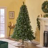 GDFStudio Quinn 9 Foot Mixed Spruce Unlit Hinged Artificial Christmas Tree with Red Berry Glitter Branches and Pinecones - 2 of 4