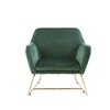 Velvet Accent Chair with Full Foam Seat and Metal Base for Living Room - 3 of 4