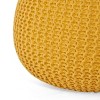 GlasFlength Ottomans and Benches Knitted Cotton Round Pouf Compact with Textured Simple Fashion Elegant Design for Modern Living, Yellow, 20"*20"*14" - 3 of 4