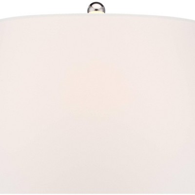 26.25" Clear Glass Cylinder Table Lamp with White Drum Shade