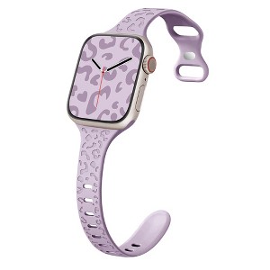 HTUTWOO Small Waist Leopard Silicone Apple Watch Strap, Sport Band 38/40/41/42/44/45/49mm for iWatch Series 11 10 9 8 7 6 5 4 3 2 1 SE Ultra - 1 of 4