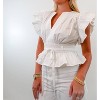Women's Flutter Sleeve Peplum Top - Strut & Bolt - 2 of 4