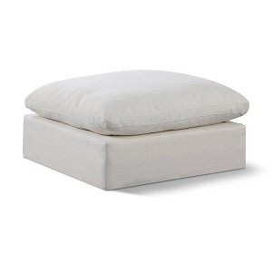 Meridian Furniture,Comfy Linen Textured Fabric Modular Ottoman - 1 of 4