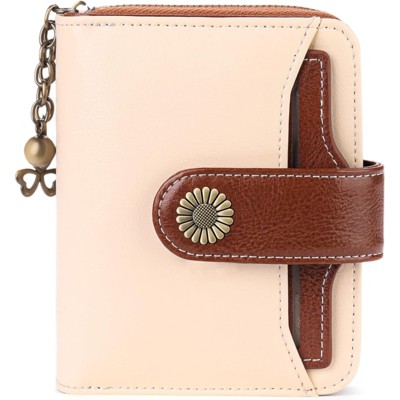 BEAFUP Women’s RFID Blocking Leather Wallet - Genuine Leather Small Bifold with Zipper Pocket & ID Window for Daily Use,Travel,Gift