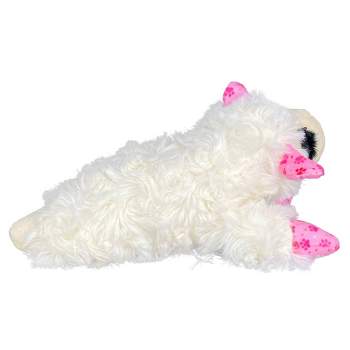 Multipet Lamb Chop with Pink Paw Pattern Dog Toy - 8"