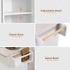 Kumasinova 51" Kitchen Island Cart with Drop Leaf,Kitchen Cart with Trash Cabinet&Adjustable Shelves,Rolling Cart with Spice Rack and Towel Rack - 3 of 4