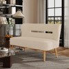 Beautyolove 46.5 in. W Beige Velvet Upholstered Open Back 2-Seater Loveseat Sofa with Solid Wood Legs - 4 of 4
