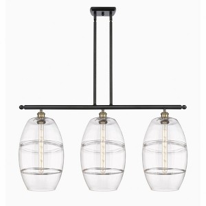 Vaz - 3 Light Stem Hung Island In Industrial Style-19 Inches Tall and 36.5 Inches Wide - 1 of 1
