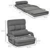 Convertible Floor Sofa Bed, Recliner Armchair Upholstered Sleeper Chair with Pillow for Living Room Bedroom Lounge - 3 of 4