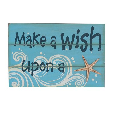 Beachcombers Make A Wish Coastal Plaque Sign Wall Hanging Decor Decoration For The Beach 8.5 x 12.25 x 2.75 Inches.