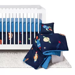 Sweet Jojo Designs Space Galaxy 11pc Crib Bedding Set - Blue
