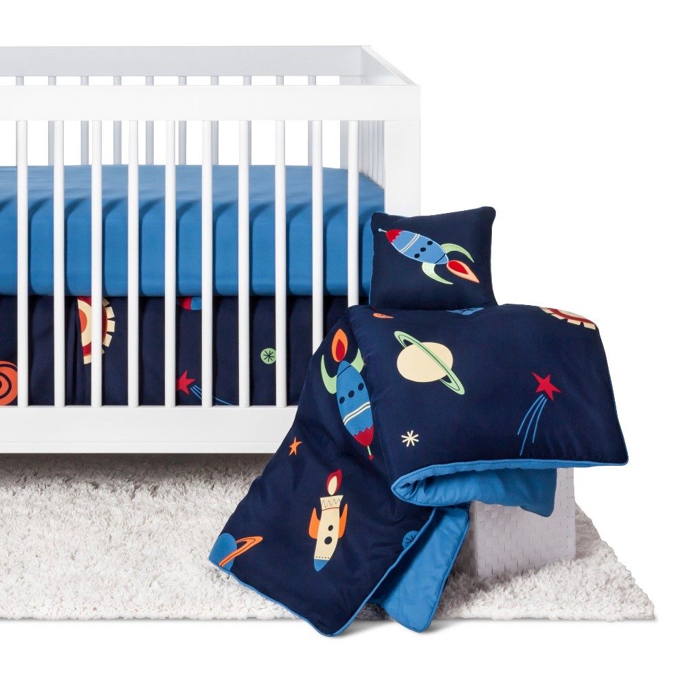 Sweet Jojo Designs Space Galaxy 11pc Crib Bedding Set - Blue -  50580137