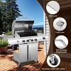 R.W.FLAME 4-Burner Propane Gas Grill with Side Burner, 42,000 BTU Stainless Steel BBQ Grill for Outdoor Cooking, with Cast Iron Grates, Baking Pan - 4 of 4