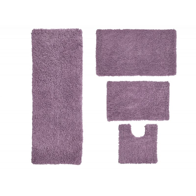 Fantasia Bath Rug Collection Cotton Shaggy Pattern Tufted Set of 4 Bath Rug Set - Home Weavers, 1 of 4