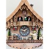 Quartz Cuckoo Clock – Cottage Design – 13-inch Height with Beer Drinker and Waterwheel – By River City Clocks - 4 of 4