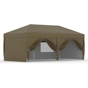 10x20FT Pop Up Canopy Tent, Folding Tent Shelter with 6 Removable Sidewalls, Easy Setup Outdoor Canopy, Height Adjustable Shelter Gazebos - 1 of 2