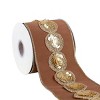 4" Sequin Beaded Taffeta Ribbon Brown - National Tree Company - 4 of 4