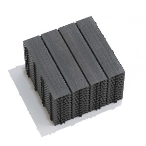 GlasFlength Carpet Tiles 22 Pack 11.8" WPC Interlocking Deck Tiles, Wood-Look Flooring for Patio Poolside Balcony Backyard, Ash, 11.8"*11.8"*0.8" - 1 of 4