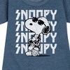 Girls' - Peanuts - Snoopy Rock Name Repeat Graphic Short Sleeve Fleece Dress - 2 of 4
