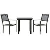 vidaXL 3 Piece Patio Dining Set Black Steel and Textilene - 2 of 4