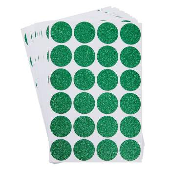 Stockroom Plus 360 Pack Round Glitter Dots, Sparkle Circle Stickers for Wedding Invitations, Crafts, Green, 1 in