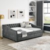 Full Size Upholstered Daybed with Twin Size Trundle for Bedroom or Guest Room - 2 of 4