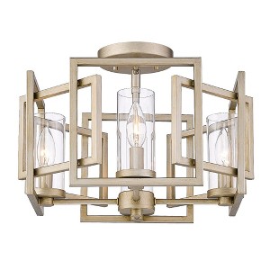 Golden Lighting Marco 4-Light Flush Mount in White Gold with Clear Glass - 1 of 1