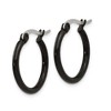 Chisel Stainless Steel Polished Black IP-plated 19mm Diameter 2mm Hoop Earrings - 3 of 4