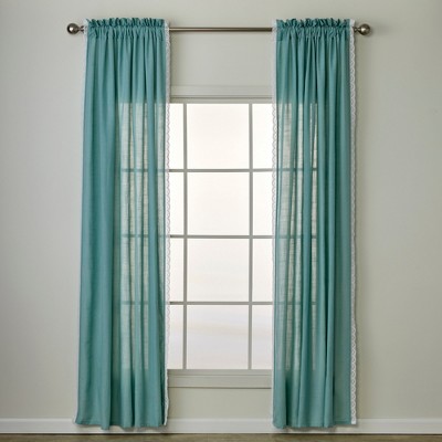 SKL Home By Saturday Knight Ltd Catherine Crochet Window Curtain Panel Pair - 2-Pack - Teal