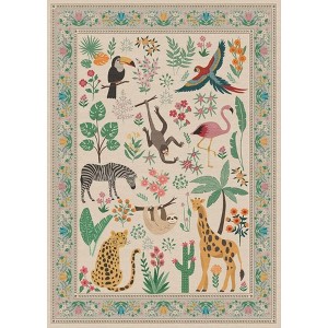Modern Pastoral Area Rug for Bedroom Various Animal Pattern Ultra Thin Machine Washable Low Pile Non Slip for Living Room Nursery Home Spaces - 1 of 1