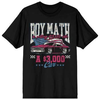 Boy Math Putting Too Much Money Into a Cheap Car Women's Black Short Sleeve Tee