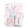 Hudson Baby Infant Girl Plush Mink and Faux Shearling Blanket, Girl Farm Animals, One Size - 2 of 4
