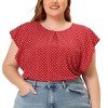 Agnes Orinda Women's Plus Size Summer Chiffon Floral Polka Dots Round Neck Blouses - 2 of 4