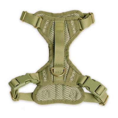 AWOO Huggie Padded Recycled Air Mesh Dog Harness - S - Olive