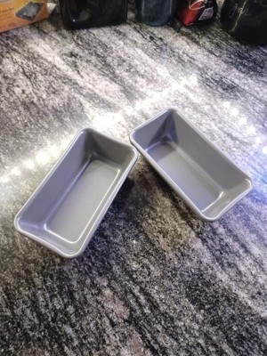 2pk Nonstick Mini Loaf Pan Gray - Figmint™