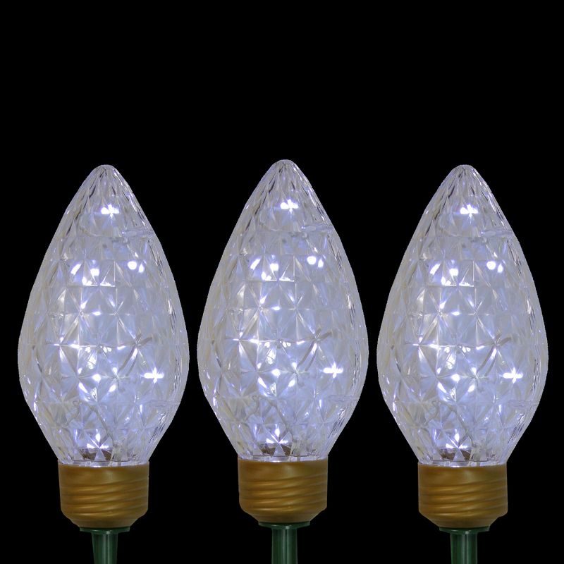 Northlight 3ct Clear LED Jumbo C9 Bulb Christmas Pathway Marker Lawn Stakes - 3 ft White Wire, 2 of 4