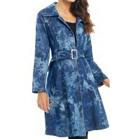 Women's Denim Long Blazer with Belt - Adore - image 1 of 1