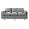 Modern 3-Seater Sofa, 79.5"W Chenille Upholstered Sofa Couch with Dual-Layer Seat Cushions & Metal Legs - ModernLuxe - 4 of 4