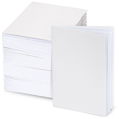 Paper Junkie White Hardcover Blank Books for Kids to Write Stories, 8.5x11  Unlined Journals for Students (18 Sheets/36 Pages, 6 Pack)