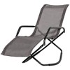 Resenkos Outdoor Folding Rocking Chair, Foldable Chaise Lounge Pool Chair, Zero Gravity Lounge Chair With Armrests for Sun Tanning, Cream White - 2 of 4