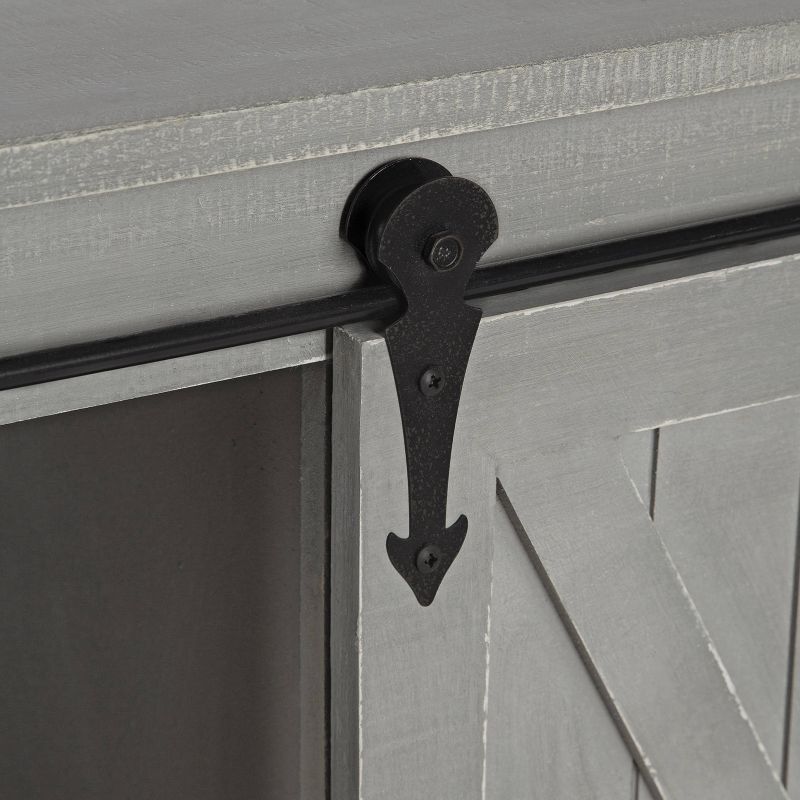 18&#34; x 8&#34; x 20&#34; Decorative Farmhouse Cabinet with Barn Door and 3 Knobs Gray - Kate &#38; Laurel All Things Decor, 4 of 10