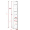 YONWAY 8-Tier Media Tower Rack,CD DVD Slim Storage Cabinet with Adjustable Shelves,Tall Narrow Bookcase Display Bookshelf for Home Office - 3 of 4