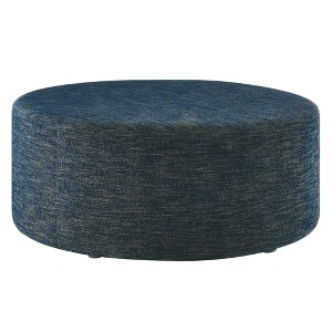 Modway Callum Large 38 in. Round Woven Heathered Fabric Upholstered Ottoman - 1 of 4